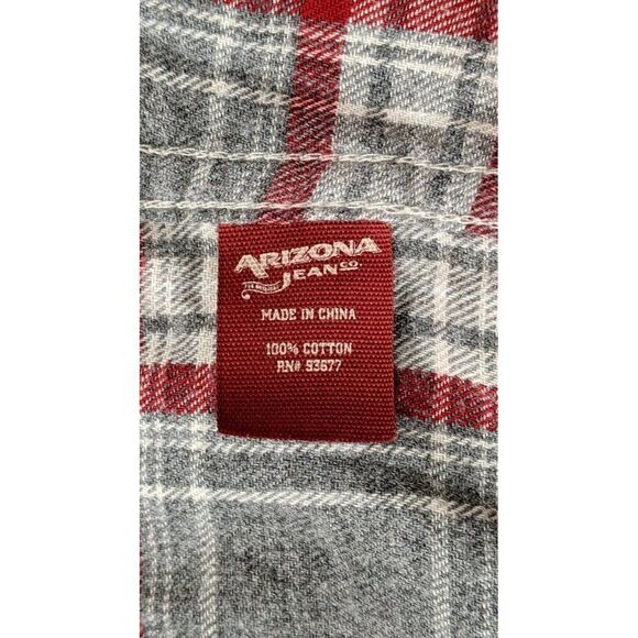 Arizona Jean Co. Womens Size XXL Gray Brown Long Sleeve Collared Button Up Shirt - Picture 8 of 9